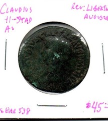 Roman Empire – Claudius (41-54AD) As – Rev: Libertas Augusta
