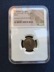 AD 222-235 AE20 – Sev Alexander, Bithynia Nicaea Age of Chaos Ancient Coin – NGC