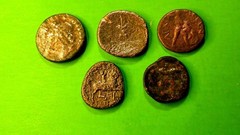 My 5 best ancient greek coins all bronze Zeus Philip II Artemis and more