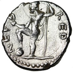 Vespasian AR Denarius “Neptune” Pisidia Antioch Good Very Fine