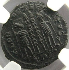 NGC AU, Constantine II as Caesar, AE 3/4, Trier Mint, Struck 332-333 AD