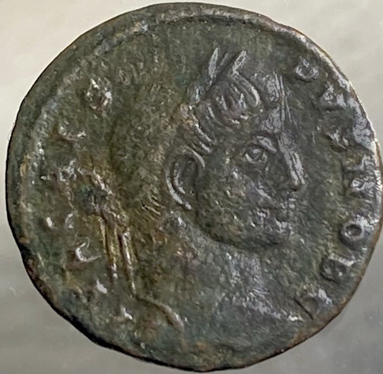 Ancient Roman Coin 320-324AD Crispus Caesar Votive in Wreath Genuine