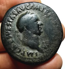 Vespasian * Ae Sestertius * ROMA STANDING * Roma AD 71 * Good Condition
