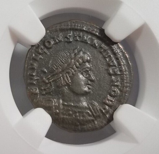 Constantius II Roman Empire BI Nummus AE3/4 NGC XF Ancient Epfig Hoard Pedigree