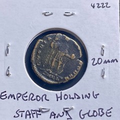 Genuine Ancient Roman Coin 379-383AD Emperor Theodosius Holding Globe Glory Rome