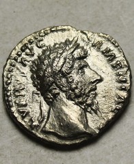 Genuine ancient Roman Silver coin denarius Lucius Verus 161 AD MARS SPEAR SHIELD
