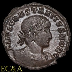 337-361 CONSTATIUS II AE FOLLIS “SOLDIERS AND STANDARDS” (AC101)