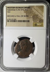Western Roman Empire Valentinian II AD 375-392 AE2 NGC Certified (042)