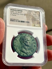 Galba (AD 68-68) Roma Sestertius – NGC XF 4/3 Fine Style !