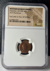 Western Roman Empire Honorius AD 393-423 AE3 (Nummus) NGC Genuine