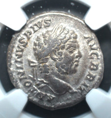 CARACALLA, AD 198 – 217, AR DENARIUS, NGC CERTIFIED –26–