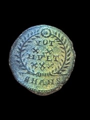 Ancient Roman Empire Coin CONSTANTIUS II Wreath VOT XX MVLT XXX Eye Appeal