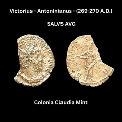 ROMAN EMPIRE – VICTORINUS (269-270 AD) -ANTONINIANUS COIN (METAL DETECTOR FOUND)
