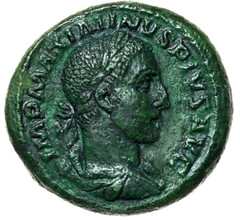 Maximinus Thrax (AD 235-238) Æ As (26mm, 10.63 gm). Rome, ca. AD 235-236 XF