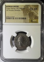 Roman Empire Trajan Decius AD 249-251 AR Double-Denarius NGC Ch XF (019)