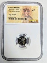 Constantius II Roman Empire BI Nummus AE4 NGC XF Ancient Epfig Hoard Pedigree