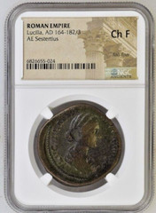 Roman Empire Lucilla AE Sestertius 164-182/3 AD NGC Ch F
