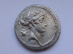 NGC “XF” 5/5-3/5 Q.Pomp. Musa, c.66/56 BC Roman Republic AR Denarius 3.94g/ 20mm