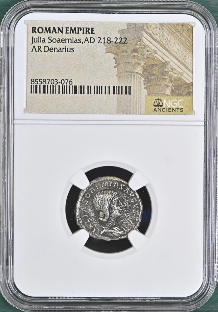 Roman Empress Julia Soaemias Silver Denarius 218-222AD NGC Genuine Scarce Coin
