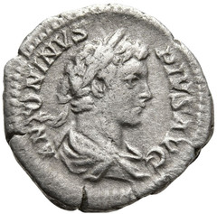 SILVER DENARIUS Emperor CARACALLA 198-217 Ancient Roman Coin VICT PART MAX 20mm
