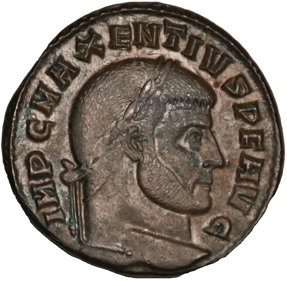 309-312AD Maxentius AE Follis Roman Empire Ostia Mint RIC 35 XF/AU