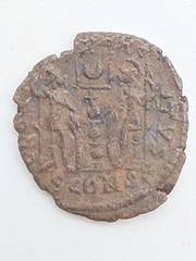 Roman AE3 Gloria Exercitus Constantinople Mint CONS 337-341 AD Genuine C64