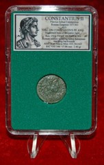 Ancient Roman Empire Coin CONSTANTIUS II Roman Soldier Spearing Fallen Horseman