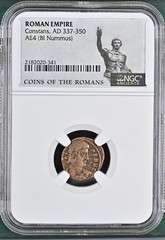 Roman Empire Constans AD 337-350 AE4 BI Nummus NGC Graded Coin Ancient Error