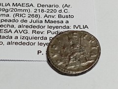 Roman Silver Coin, Julia Maesa Denarius (218-220 AD) Rome Denario Roma RIC:268