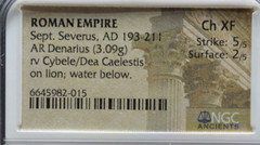 SEPTIMIUS SEVERUS, AD 193-211, AR DENARIUS, NGC, 5/5 STRIKE, (345)