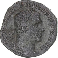 [#346018] Coin, Philip I, Sestertius, 247, Rome, VF, Bronze, RIC:150, a