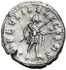 Postumus AR Antoninianus “SAECVLI FELICITAS Spear & Globe” Good Very Fine