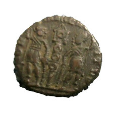 RARE FACING LEFT CONSTANTINE II ANCIENT ROMAN 14 mm. COIN 340 AD, ESTATE # 215