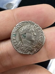Silver Geta as Caesar AR Denarius Rome 203-208 AD Minerva rx. XF Ancient Bullion