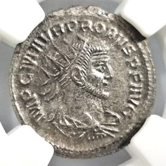 Probus Roman Empire NGC AU Aurelianianus Soldier Spear Branch Sphere Clementiate