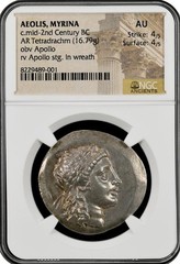 c.mid-2nd Century BC AEOLIS, MYRINA AR Tetradrachm NGC AU