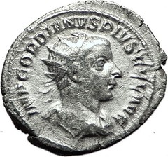 GORDIAN III 241AD Rome Ancient Silver Roman Coin “Farnese” Hercules i59129