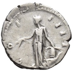 Roman Silver Denarius – Rome 155 AD – Antoninus Pius – Annona