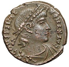 Constantius II as “Maximus” Nummus “Soldiers” Alexandria Rare