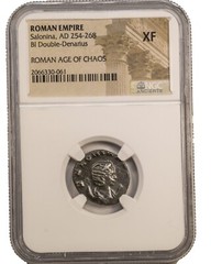 NGC XF Antoninianus Salonina AD254-268 NGC Ancients Double Denarius LATE REIGN