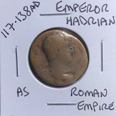 Ancient Roman Coin 117-138AD Emperor Hadrian Genuine Coin 25 mm As