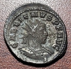 ANCIENT Roman Coin GALLIENUS AE Antoninianus w/ Silvering EF XF 260-267 AD