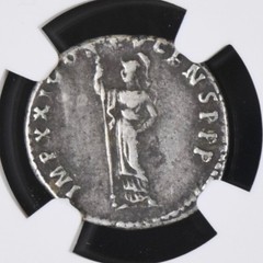 EMPIRE Emperor Domitian 89 AD NGC w/ MINERVA Rome Ancient Silver Roman Coin D198