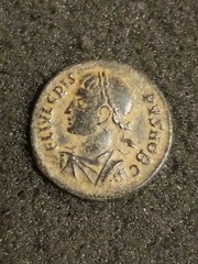 316-326 A.D. Crispus Caesar Campgates AE Follis Coin High Grade