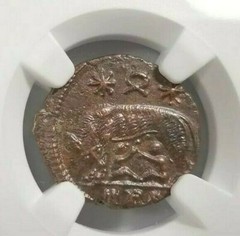 She-Wolf Twins Constantine NGC Ch XF Roman Empire Nummus Remus Epfig Hoard