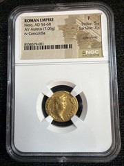 Roman Empire AV Aureus Nero (54-68 AD) Fine NGC (RIC I 48) Concordia