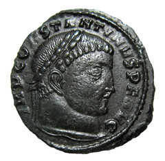 BRONZE FOLLIS. CONSTANTINE I. 307-337 AD. THESSALONICA MINT. JUPITER REVERSE