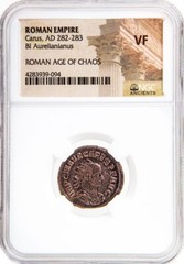 NGC VF VERY FINE Emperor Carus Aurelianianus / Antoninianus NGC Ancients w COA