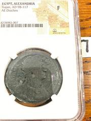 ALEXANDRIA TRAJAN AE DRACHM 35MM 21.7G , RV. EMPEROR – QUADRIGA OF ELEPHANTS F