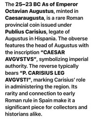 Cut 25BC-23BC Octavian Augustus P Carisius Leg Augusti Ancient Roman Rare Coin